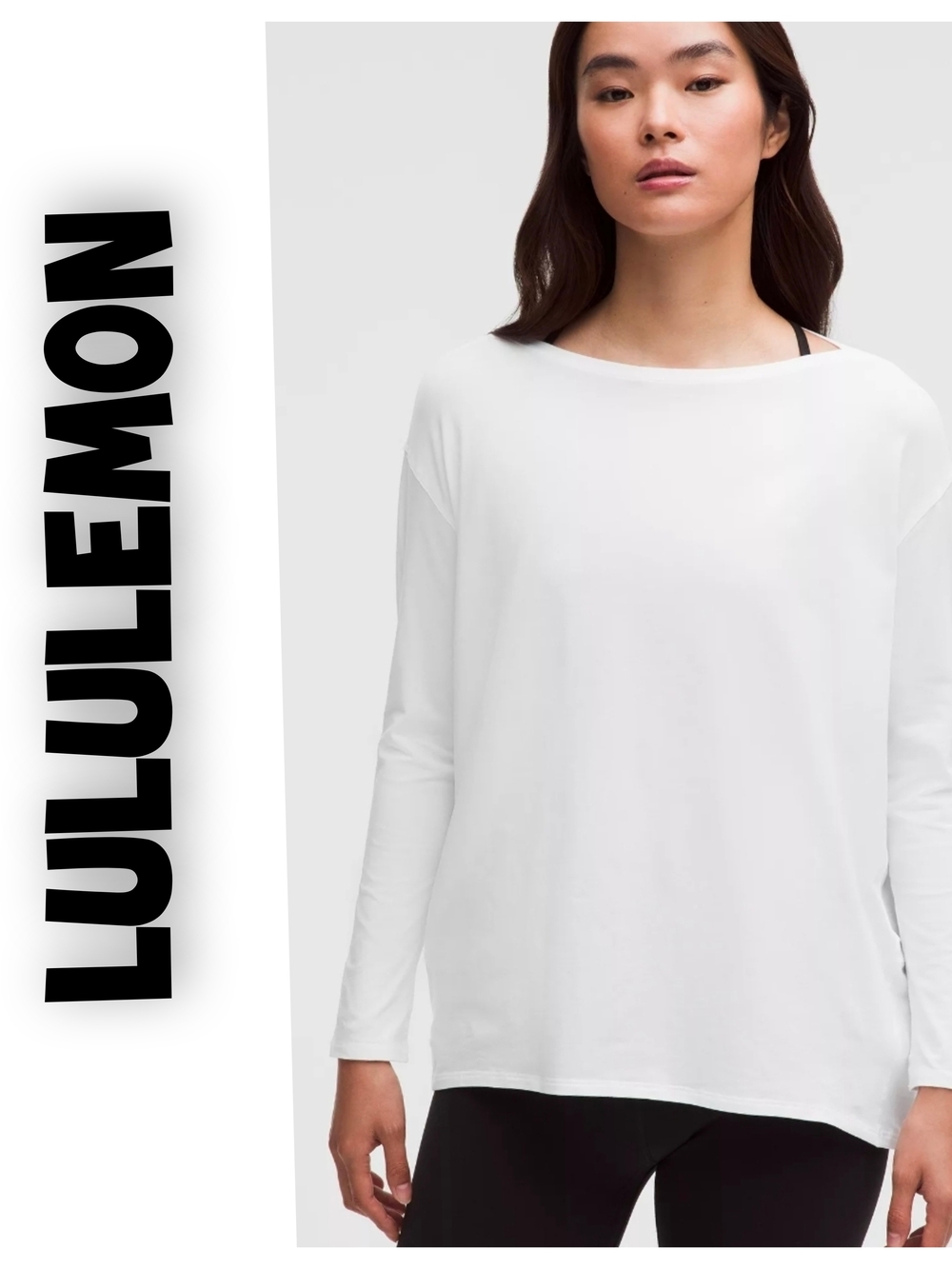 lululemon athletica White Long Sleeve Relaxed Crew Tee